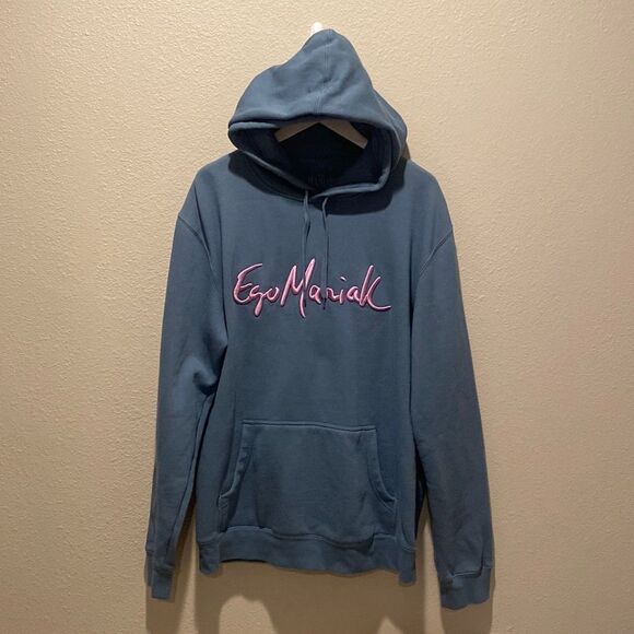 EGO MANIAK Hoodie Puff Embroidery Lavender size‎ XL urban Streetwear - Picture 1 of 8